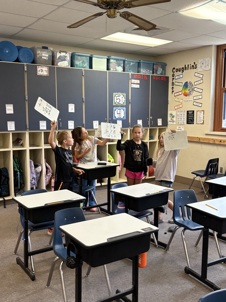 As always, Mrs. Edwards' 3rd grade class is expected to keep up with her energy level! Last week, they played a review addition dice game with some BIG dice! They also regularly play a game called Addition Splat. And today, they were using a Brain Break to upgrade their hand/eye coordination! Never a dull moment in her classroom! #celebration