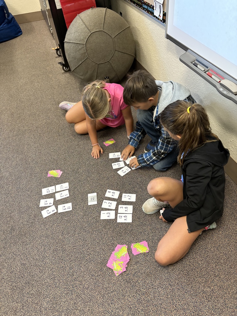 As always, Mrs. Edwards' 3rd grade class is expected to keep up with her energy level! Last week, they played a review addition dice game with some BIG dice! They also regularly play a game called Addition Splat. And today, they were using a Brain Break to upgrade their hand/eye coordination! Never a dull moment in her classroom! #celebration