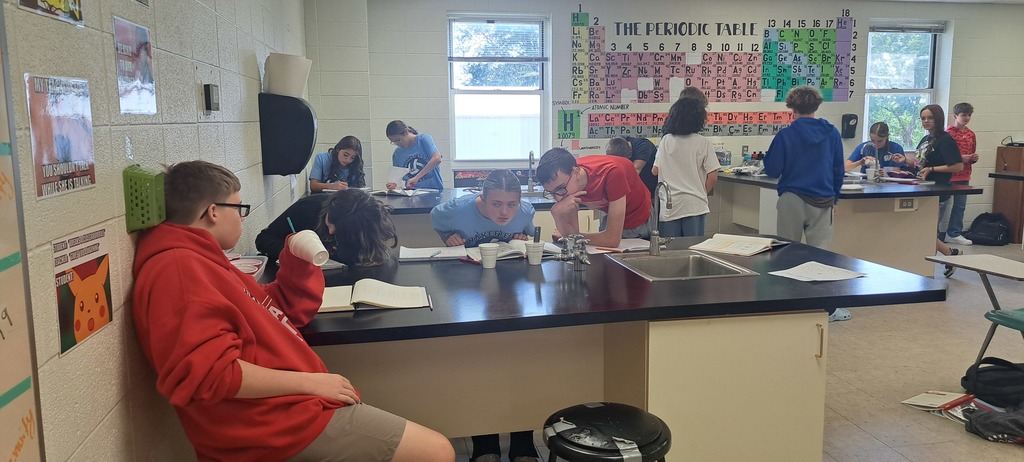 Mrs. Trembath's 8th grade science class has been learning about the transfer of Energy. Today, they experimented with thermal energy. They concluded that thermal energy is transferred from the hot particles to the cold particles. #celebrate379
