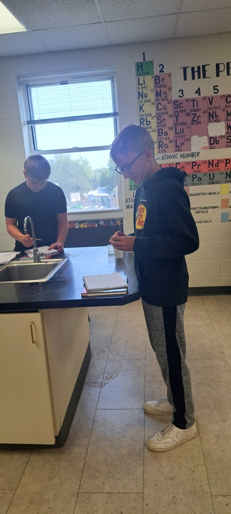 Mrs. Trembath's 8th grade science class has been learning about the transfer of Energy. Today, they experimented with thermal energy. They concluded that thermal energy is transferred from the hot particles to the cold particles. #celebrate379
