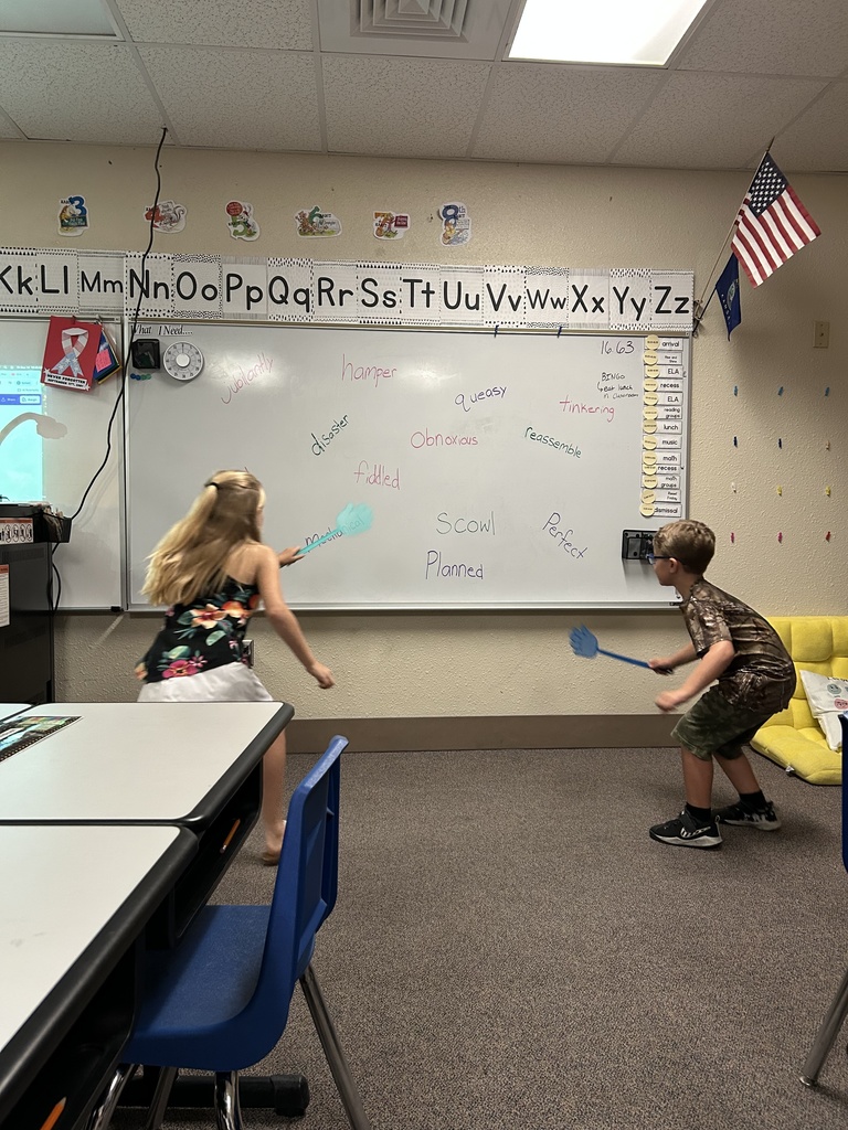 At the end of last week, Mrs. Koppe's 2nd graders put their vocabulary skills to the test with one of their favorite games — Swat the Word! Mrs. Koppes shares a definition or example, and students race to "swat" the correct vocab word on the board.  It’s fast, fun, and full of teamwork — plus a great way to review all the words they have learned through the week! #celebrate379