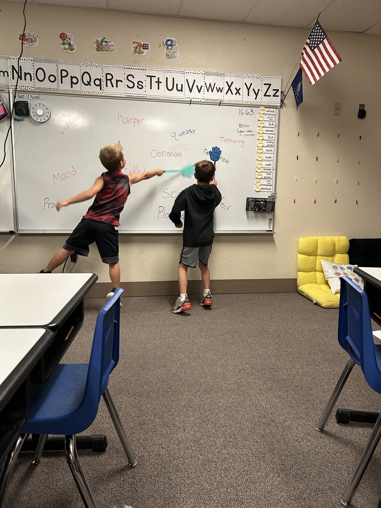 At the end of last week, Mrs. Koppe's 2nd graders put their vocabulary skills to the test with one of their favorite games — Swat the Word! Mrs. Koppes shares a definition or example, and students race to "swat" the correct vocab word on the board.  It’s fast, fun, and full of teamwork — plus a great way to review all the words they have learned through the week! #celebrate379