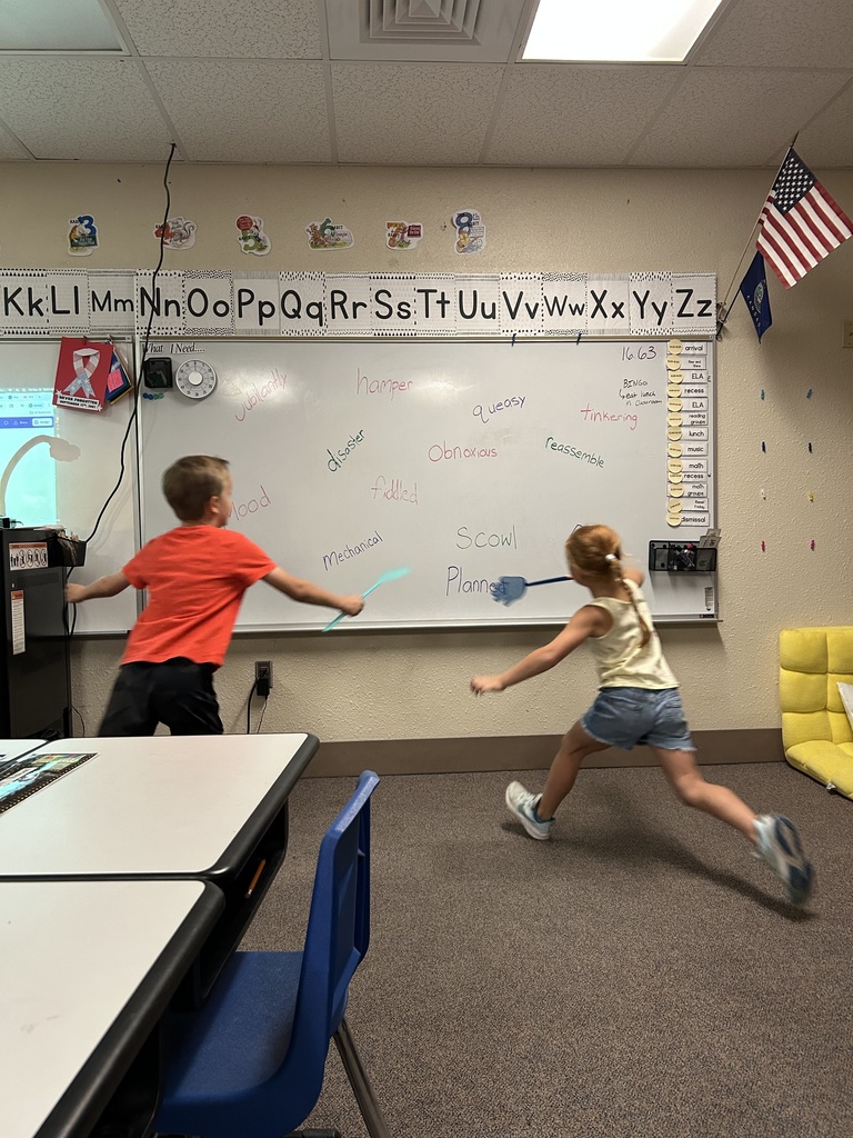 At the end of last week, Mrs. Koppe's 2nd graders put their vocabulary skills to the test with one of their favorite games — Swat the Word! Mrs. Koppes shares a definition or example, and students race to "swat" the correct vocab word on the board.  It’s fast, fun, and full of teamwork — plus a great way to review all the words they have learned through the week! #celebrate379