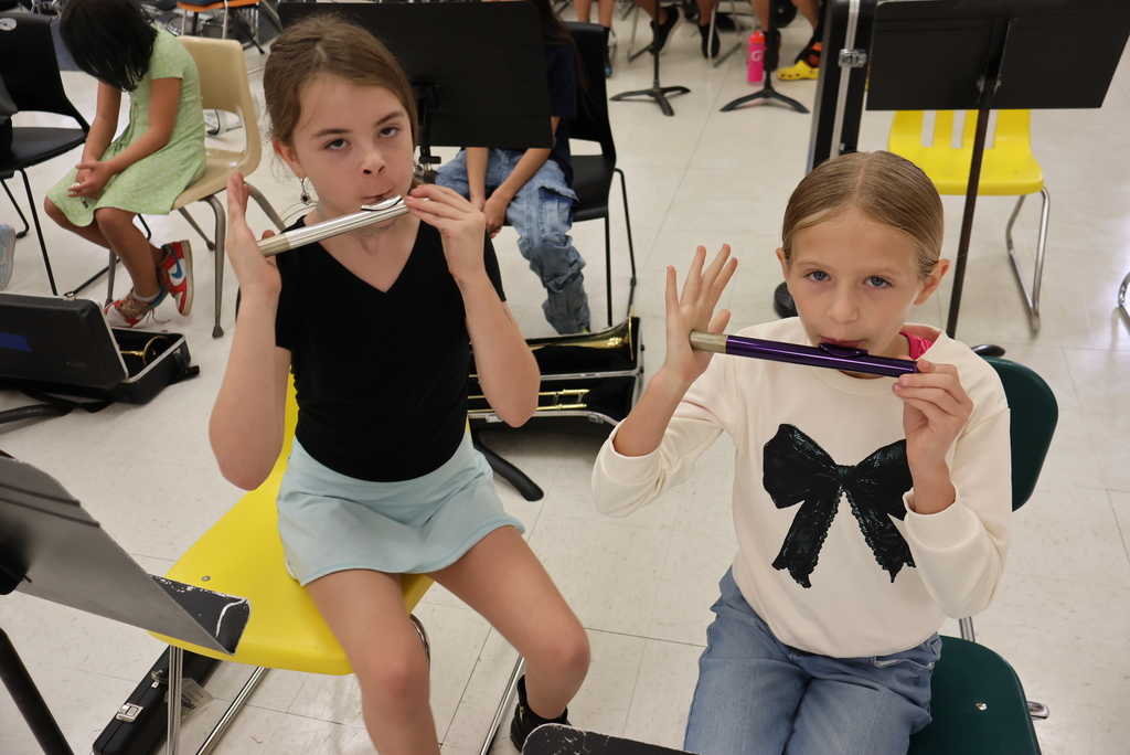 It's the beginning of a new group of musicians! Mrs. Butler's 5th graders just got their instruments and are learning the ins and outs of getting them ready to play. It's a big group this year, which is always music to Mrs. Butler's ears! #celebrate379