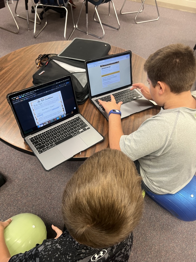 Did you know that it is Constitution Week? Yesterday, Mrs. Chestnut's 5th grade social studies students learned about the different parts of The Constitution and how to read it properly. Then, they worked in small groups on a digital “escape room” to try navigating and reading it for themselves! #celebrate379