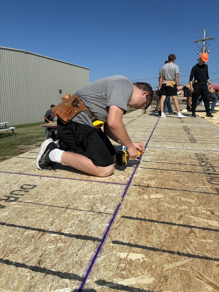 Things are moving quickly on the Tiger House! Today, the sheathing is being installed. The house has not been purchased. For more information on the Tiger House, please contact Mr. Young, CCCHS Principal at 785 632-2131. #celebrate379