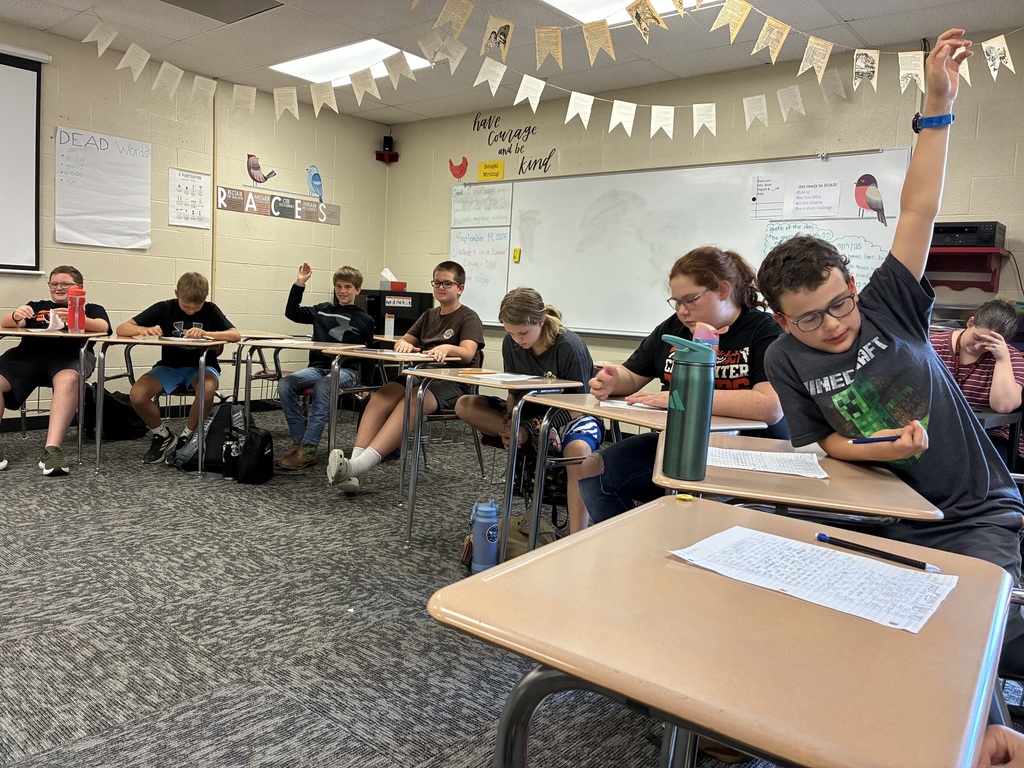 The goal of Bengal Writing is just that: Writing!  Mrs. Blain's 6th graders have done a lot of that in the first month of school. Yesterday, their focus was on continuity. They wrote stories together and then shared with the class. #celebrate379
