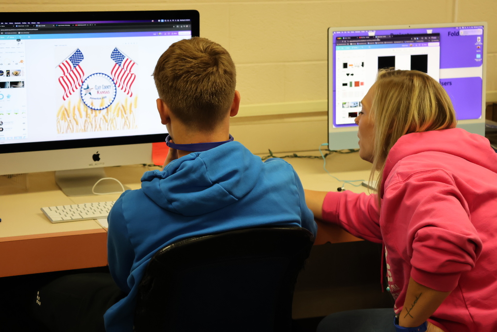 Ms. Bergmeier's Graphic Design students are in the middle of working on promotional materials for the Clay County America 250 celebration, sponsored by the Clay County Historical Society and Museum. It's real-world experience for a good cause! #celebrate379