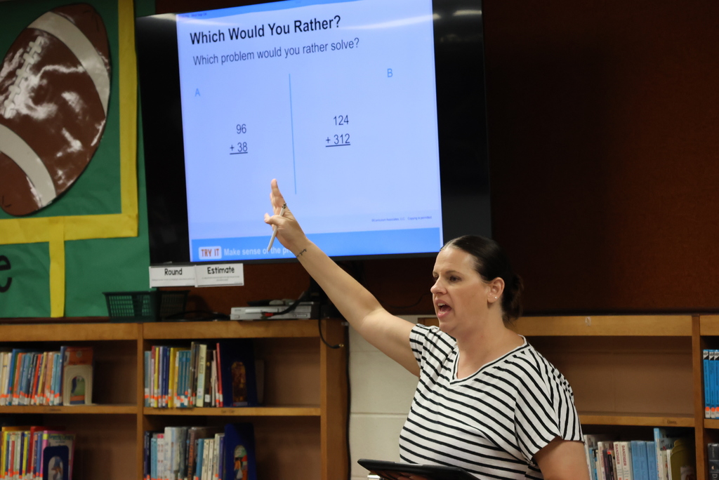 Mrs. Ferguson's 4th grade math students were exploring adding multi-digit whole numbers today. They are learning how to complete these problems using the standard (old school) way, as well as using place value to add.  Then students can choose which method to use moving forward. #celebrate379