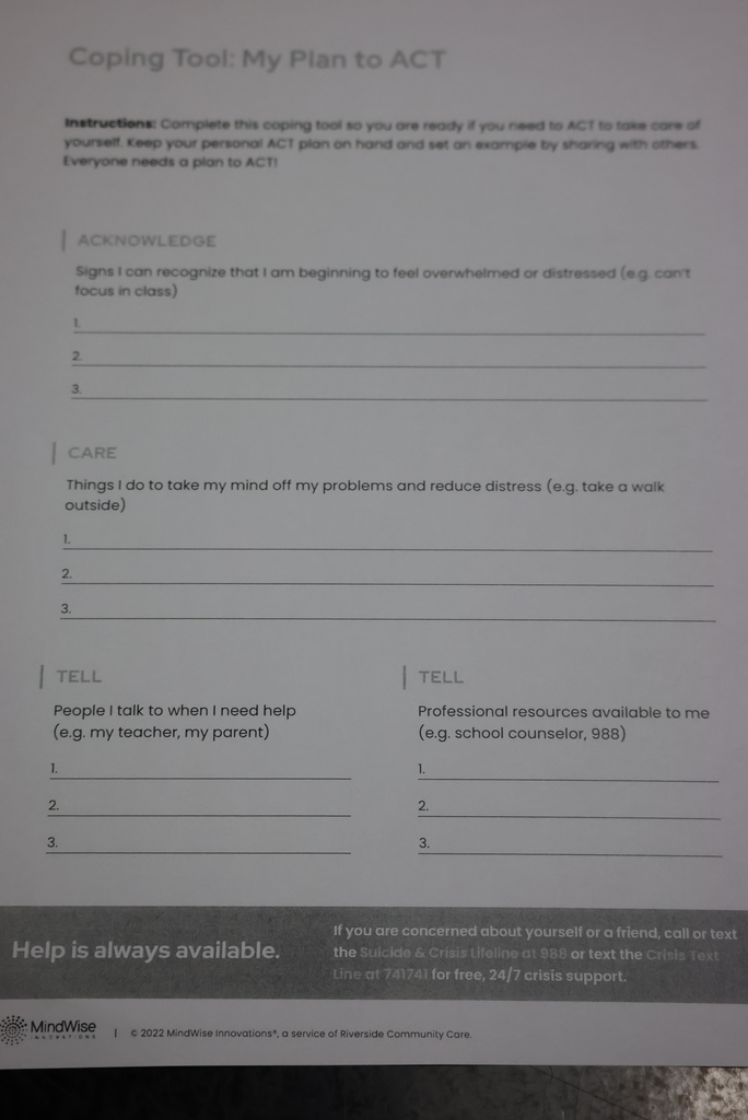Mr. Brummet is using his September counseling lessons to focus on mental health. This includes Signs of Suicide training that every USD 379 staff member also went through in August. This program is paid for through a Clay Counts Coalition grant and was purchased in part because of Kansas Communities That Care survey data. All CCCMS students will go through the training. #celebrate379