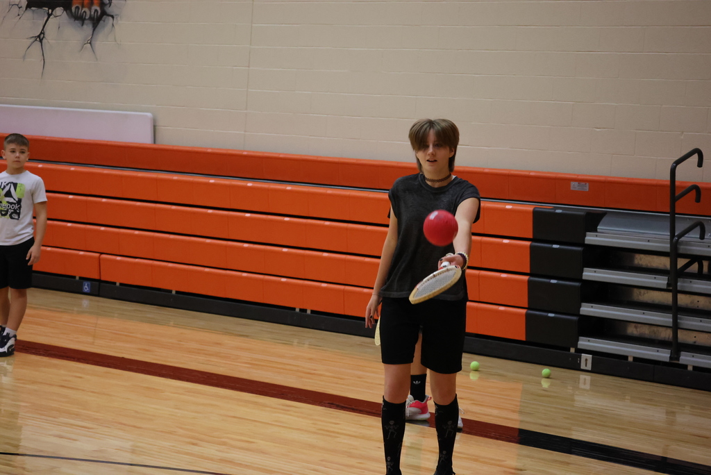 Ever played volleyball with rackets? Mr. Smith's 6th graders have! It's a new game that teaches hand/eye coordination, teamwork, and fun! #celebrate379