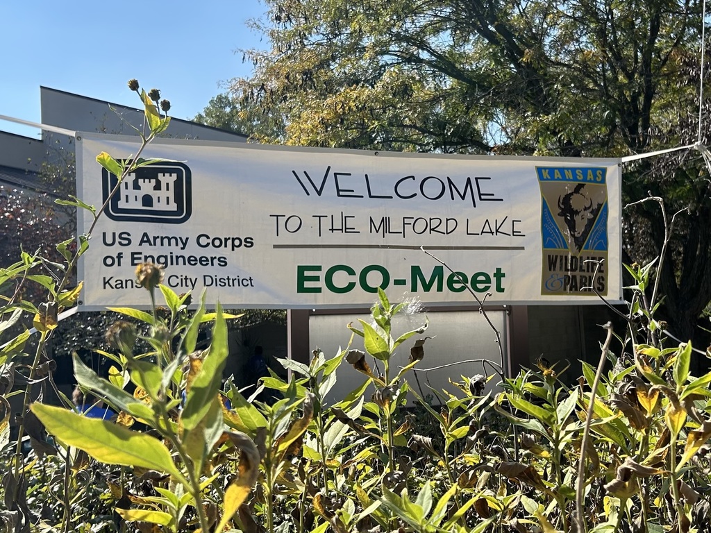 On October 1st, 12 8th grade students participated in the Milford Lake Eco-Meet. The team of Kylee Chaffee, Brianne Langvardt and Claire Tadtman won 3rd overall team, which qualifies them for the State Ecomeet in November. This team also won the Interpretive portion of the contest. The team of Jaelyn Michaud, Kennedy Shannon and Tayleigh Taylor also placed 3rd in the Interpretive portion. Want to learn more about the Ecomeet, go to www.kansasecomeet.org Way to go Bengals! #celebrate379