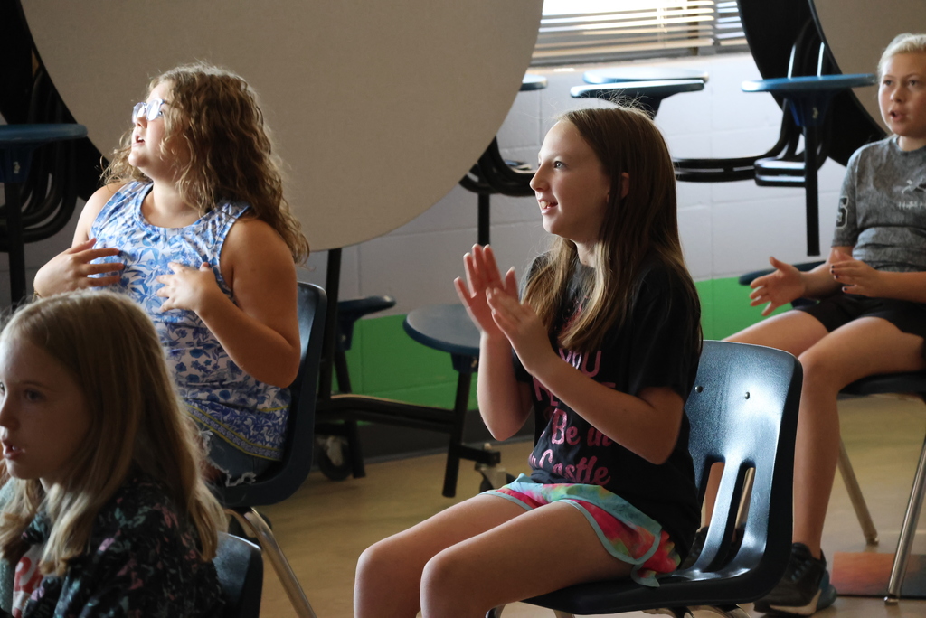 Before you can play instruments, you have to learn about notes and beats. That's why Mrs. Thrasher had her 5th grade band students clapping to the beats today. Lucky for them, it was to Taylor Swift songs, and most of them were already celebrating her new album release! #celebrate379