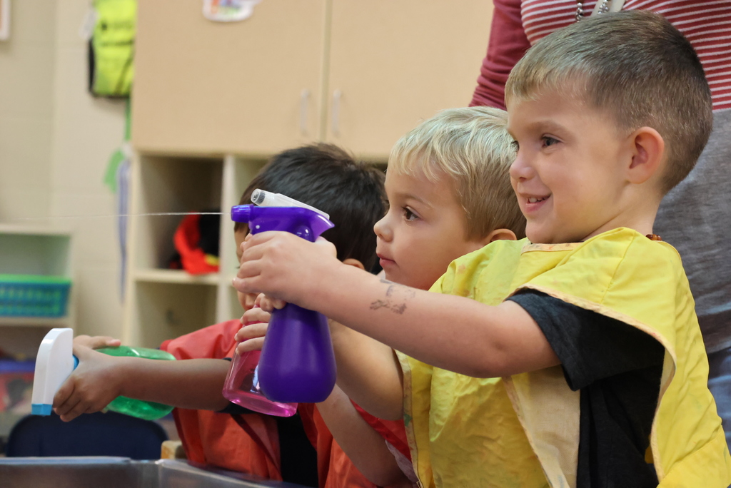 Pre-K was learning all about the outdoors and the fire department today! It ended with a visit from the CCFD themselves, which is always a big hit! #celebrate379