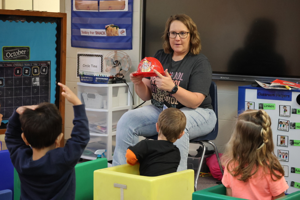 Pre-K was learning all about the outdoors and the fire department today! It ended with a visit from the CCFD themselves, which is always a big hit! #celebrate379