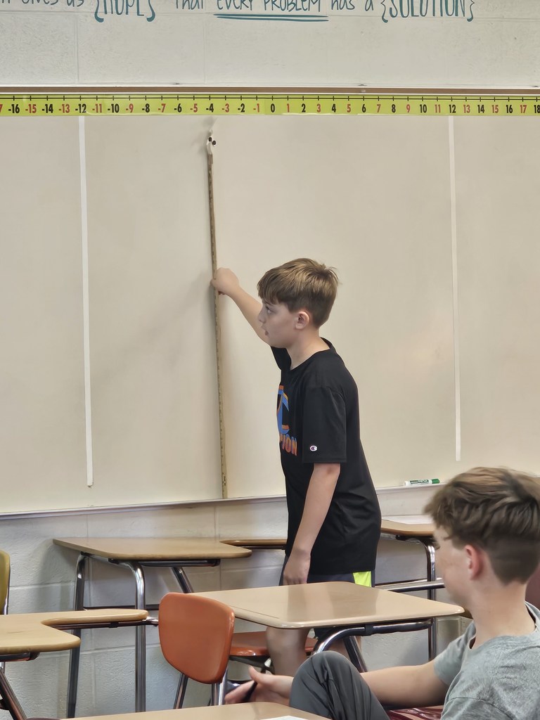 Mrs. Bybee's 6th Graders "walked the line" yesterday! Students modeled adding integers with the help of Mr. Inn. Some made their own Mr. or Mrs. Inn to help! #celebrate379