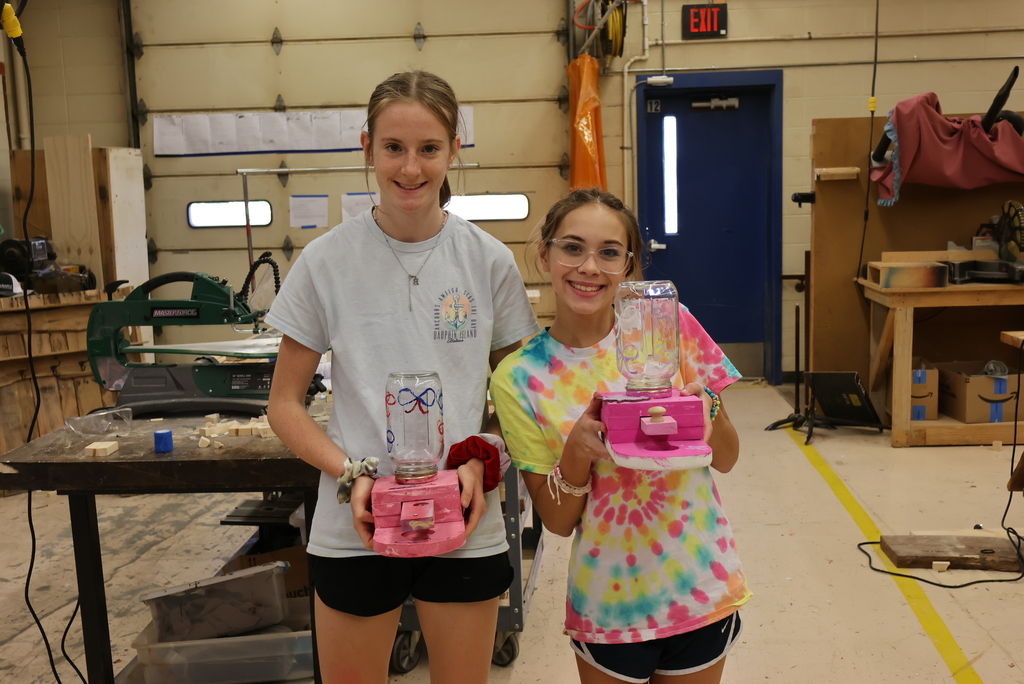 The 8th grade industrial arts students have completed their first project! Mr. Couch had them build a bubblegum dispenser using the techniques he has been teaching them during the first quarter. Time to blow some bubbles! #celebrate379