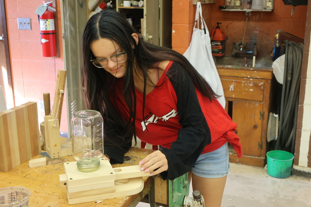 The 8th grade industrial arts students have completed their first project! Mr. Couch had them build a bubblegum dispenser using the techniques he has been teaching them during the first quarter. Time to blow some bubbles! #celebrate379