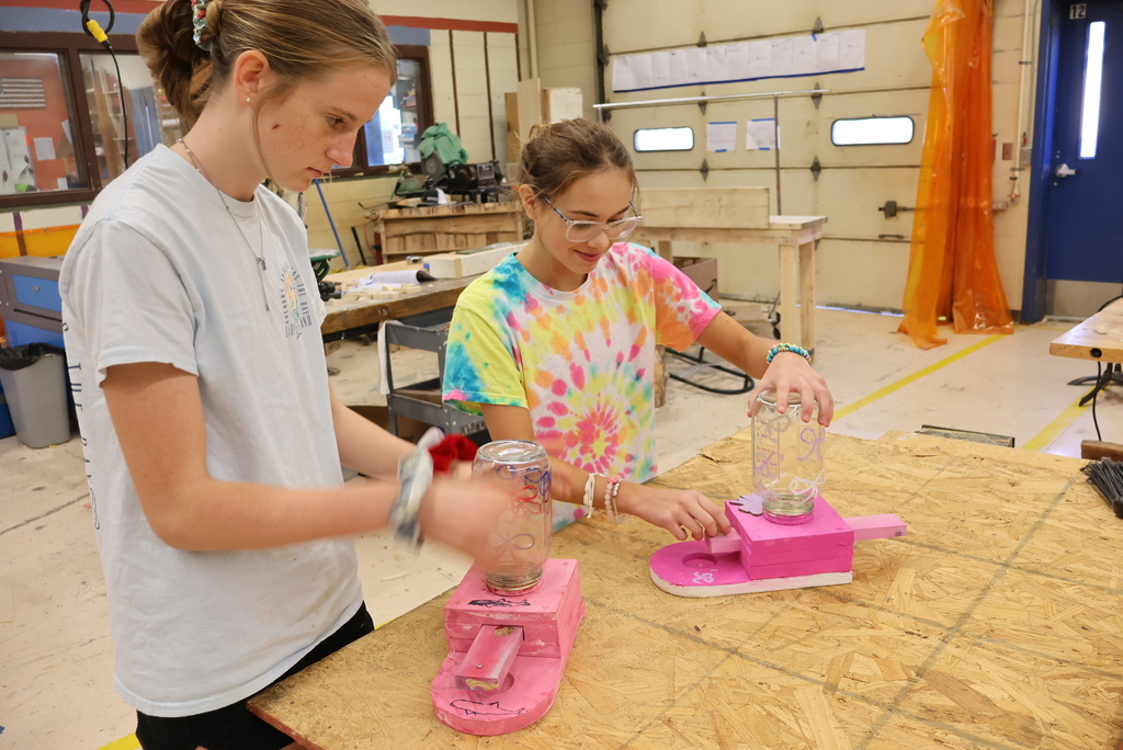 The 8th grade industrial arts students have completed their first project! Mr. Couch had them build a bubblegum dispenser using the techniques he has been teaching them during the first quarter. Time to blow some bubbles! #celebrate379