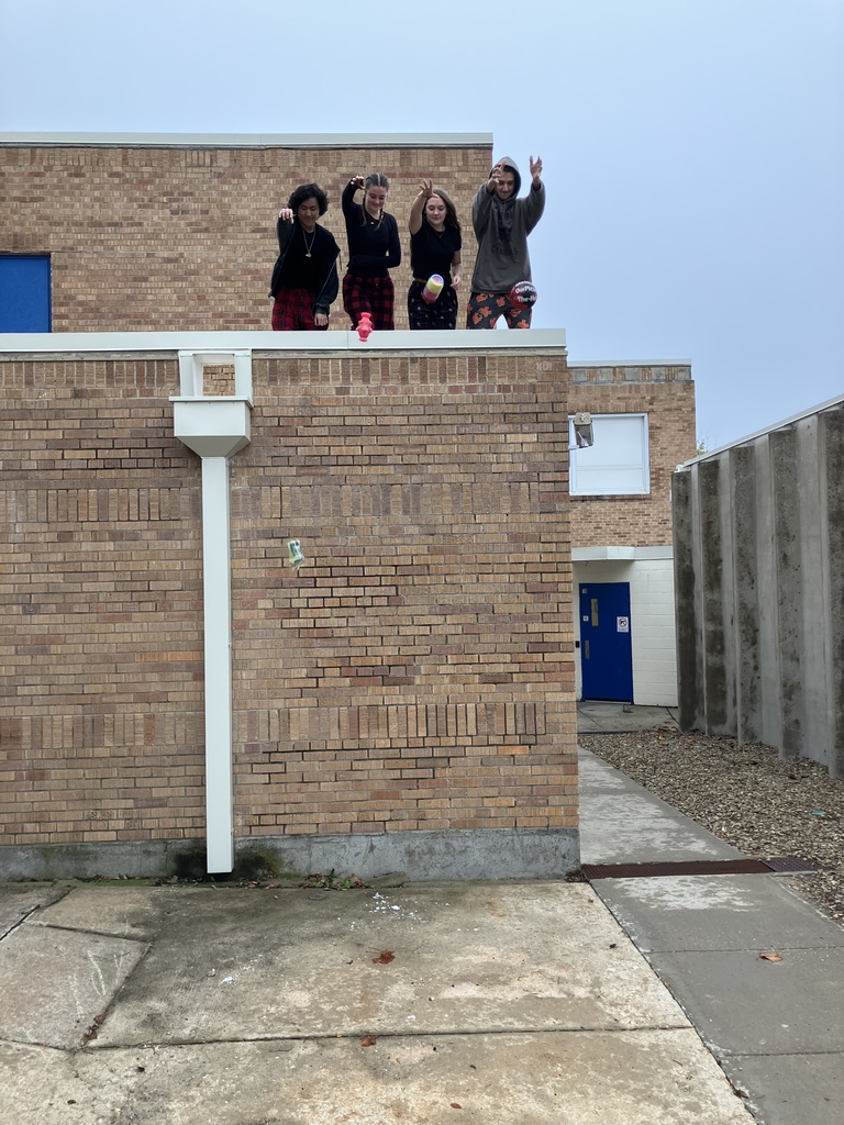 Mr. Freeman's Physics class learned about impulse and momentum with his annual egg drop experiment. There were a couple of casualties, but it enhanced their understanding of the concept! It was a fun project, and the kids did a great job designing and explaining what they had made.  #celebrate379