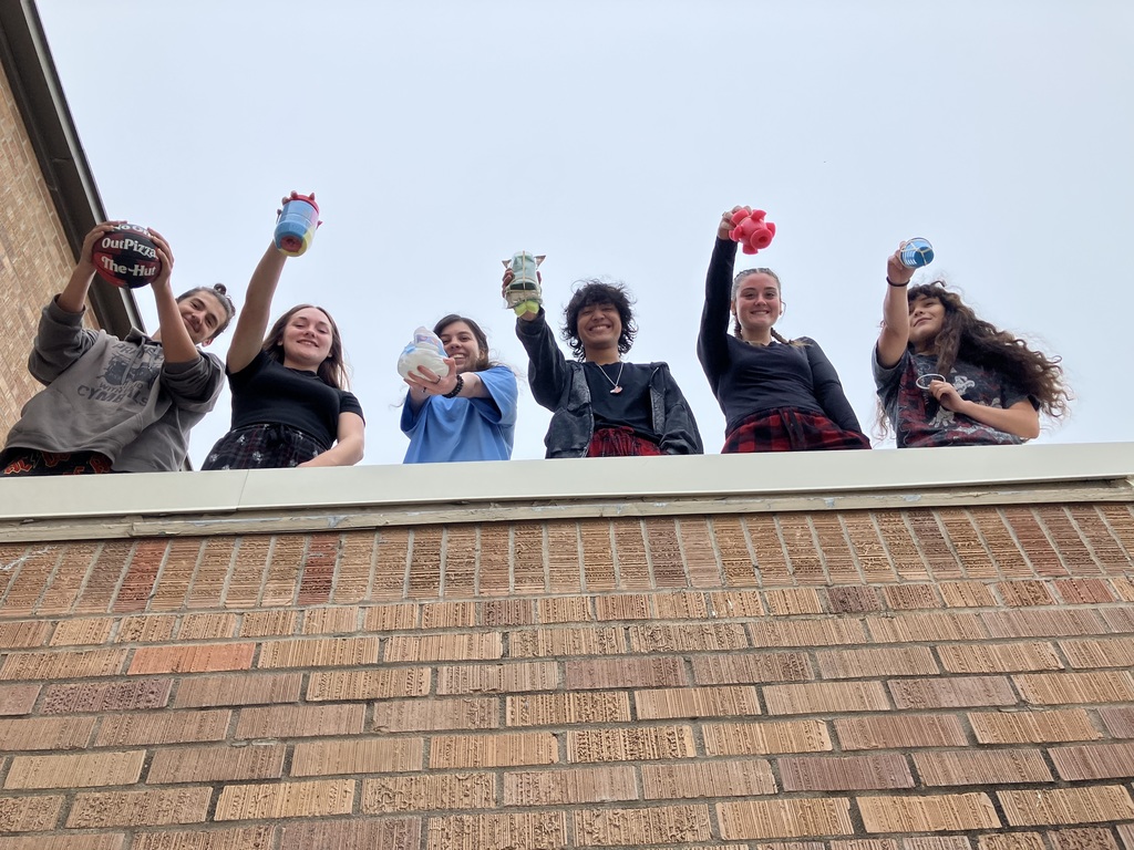 Mr. Freeman's Physics class learned about impulse and momentum with his annual egg drop experiment. There were a couple of casualties, but it enhanced their understanding of the concept! It was a fun project, and the kids did a great job designing and explaining what they had made.  #celebrate379