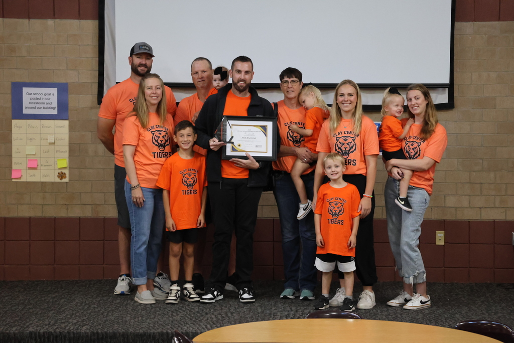 HUGE NEWS FROM CCCMS AND USD 379!  Mr. Brummett was surprised this morning by friends, family, and Dr. Lyndsey Brown as the Kansas School Counseling Association Counselor of the year for the state of Kansas! He was first announced as one of three finalists for the award (which only a handful of 379 people knew), but then was announced as the winner (which nobody knew)!   Nobody cares more about kids than Mr. Brummett, so he is extremely deserving of this award. CCCMS and USD 379 are honored to have the best counselor in the state right here in Clay Center! #celebrate379
