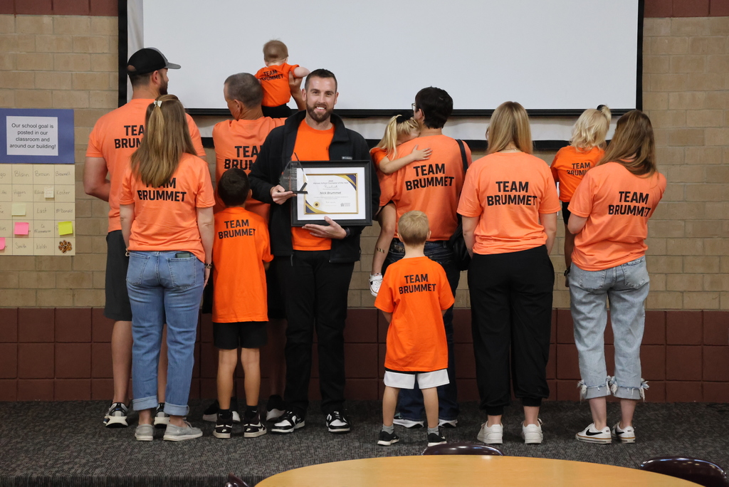 HUGE NEWS FROM CCCMS AND USD 379!  Mr. Brummett was surprised this morning by friends, family, and Dr. Lyndsey Brown as the Kansas School Counseling Association Counselor of the year for the state of Kansas! He was first announced as one of three finalists for the award (which only a handful of 379 people knew), but then was announced as the winner (which nobody knew)!   Nobody cares more about kids than Mr. Brummett, so he is extremely deserving of this award. CCCMS and USD 379 are honored to have the best counselor in the state right here in Clay Center! #celebrate379