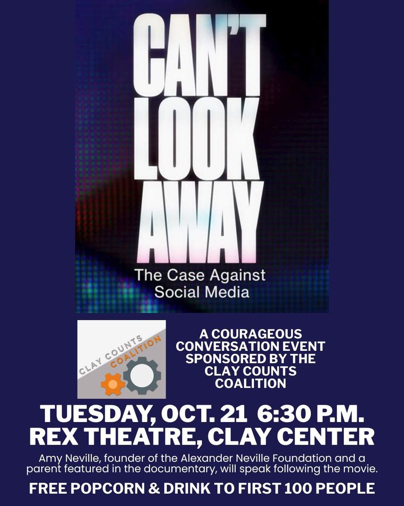 It was a great turnout at both CCCHS and CCCMS to listen to Amy Neville speak about the dangers of social media. Amy will be hold a Q&A session following the documentary, "Can't Look Away" tonight. They are expecting a big crowd, so please come early! Doors open at 6:00, and the movie will begin at 6:30. It is about 75 minutes long. We would love to have lots of parents AND students there! #celebrate379