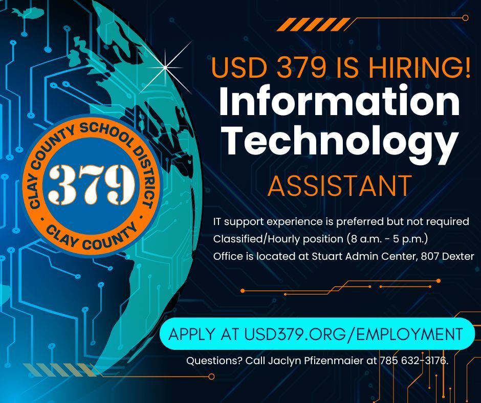 Interested in a career in IT? USD 379 is hiring! #celebrate379