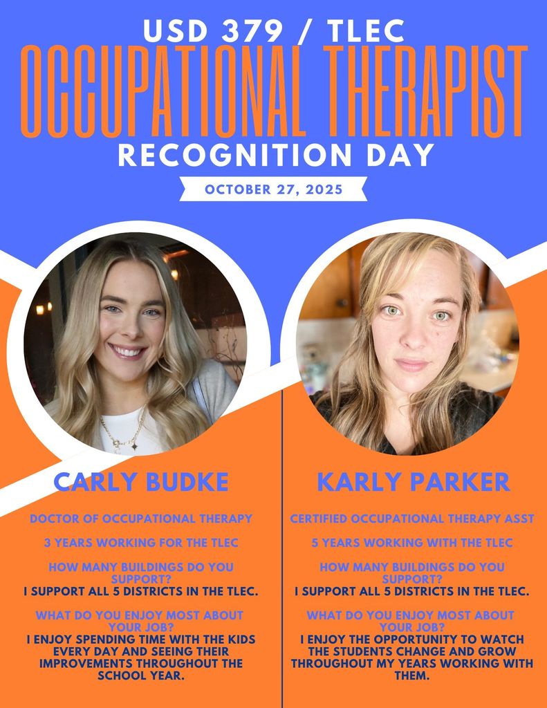 On World Occupational Therapy Day, we celebrate two of the best! We appreciate everything they do to help all TLEC students thrive! #celebrate379