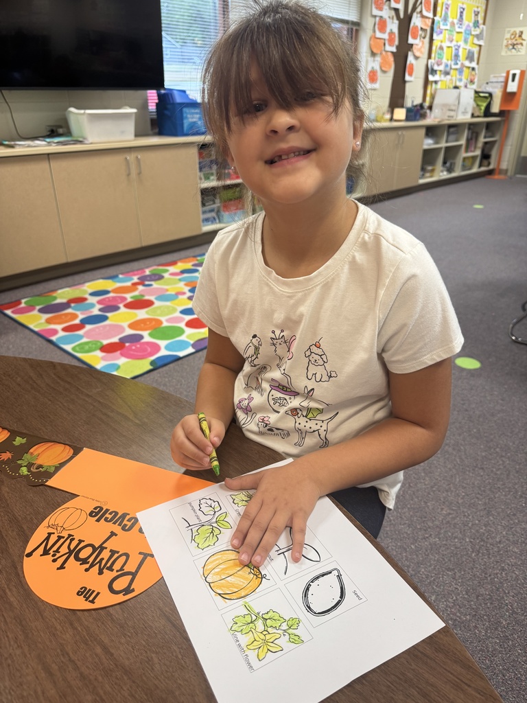 It’s Pumpkinology Week in Mrs. Shannon's classroom! Their learning is underway, and students already know quite a bit about pumpkins and how they grow from seed to pumpkin. They will be doing more exploring using their 5 senses later in the week. #celebrate379