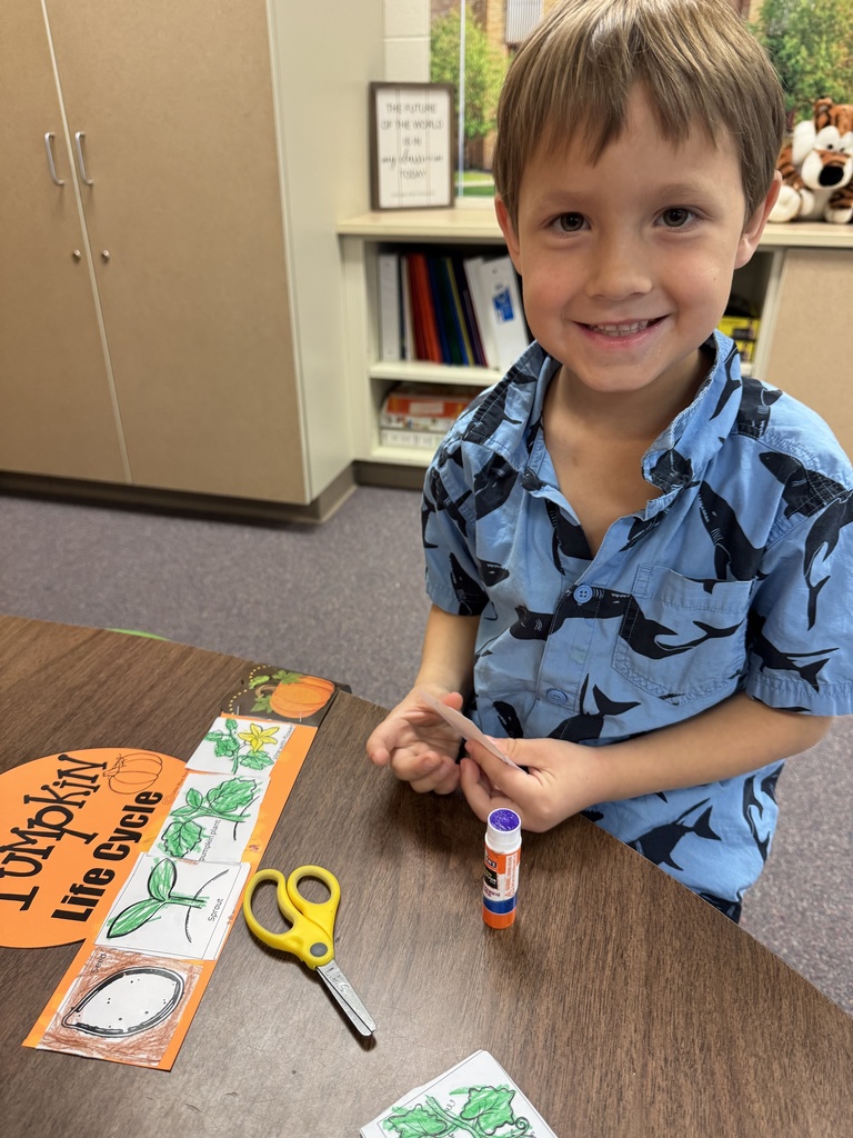 It’s Pumpkinology Week in Mrs. Shannon's classroom! Their learning is underway, and students already know quite a bit about pumpkins and how they grow from seed to pumpkin. They will be doing more exploring using their 5 senses later in the week. #celebrate379