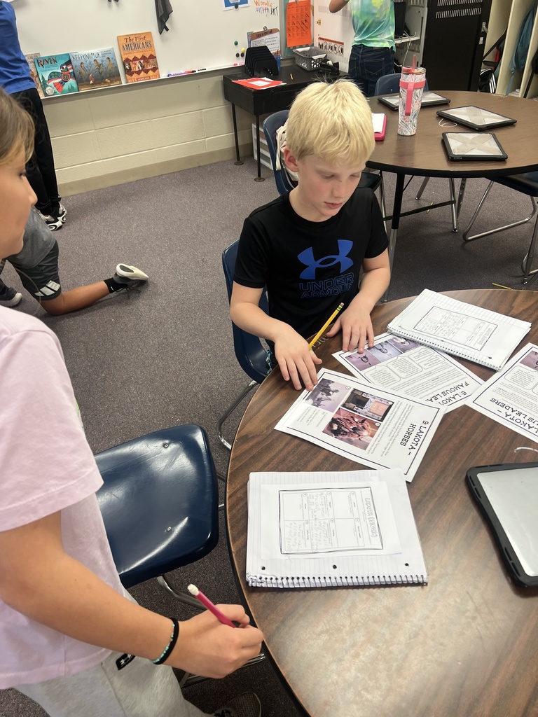 Today in social studies, Mrs. Chestnut's 5th graders explored the Great Plains Native American region! Students rotated through interactive stations to learn about the region’s environment, housing, food sources, and the Indigenous tribes who lived there.  To bring history to life, students even had the opportunity to examine real artifacts found right here in Clay County!   A huge thank you to the generous community members who lent Mrs. Chestnut their personal collection. Your contribution gave our students an unforgettable hands-on learning experience! #celebrate379