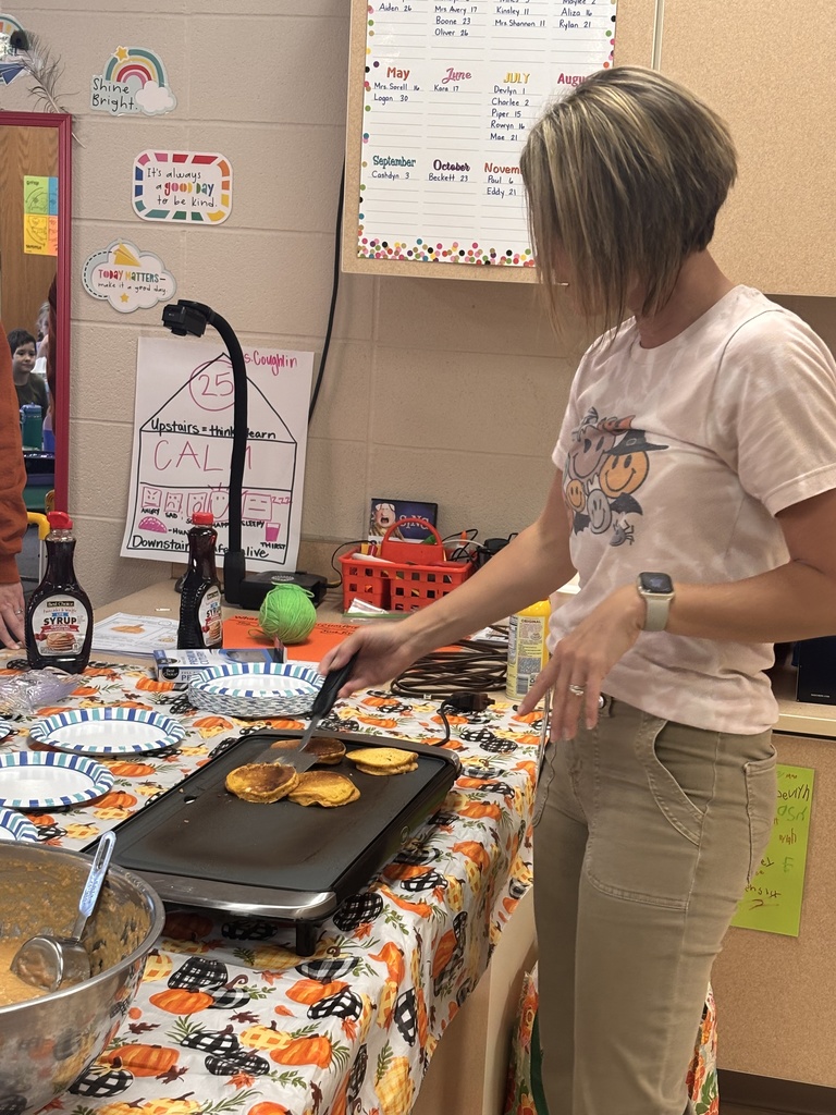 Pumkinology week continued in Mrs. Shannon's class this week, including pumpkin pancakes! #celebrate379