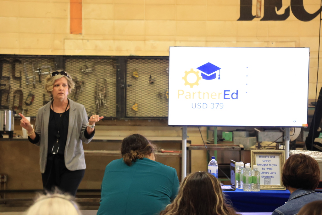 It was a great morning of collaboration at the Grow Clay County "Wake Up Wednesday" event, hosted at CCCHS. The Wakefield High School culinary arts students provided breakfast. Curriculum and Instruction Director Jaclyn Pfizenmaier discussed an exciting new endeavor with PartnerEd (see insert). Superintendent Brett Nelson gave a bond issue update. And, community members got to tour different areas of the high school dealing with Career and Technical Education (CTE). Thank you to everyone who attended! #celebrate379