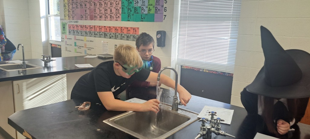 On Halloween, all of the middle school students got to participate in making some spooky slime and some flying ghosts. The flying ghosts were made from ancient relics (film containers), 5ml of water, and half of an Alka-Seltzer tablet. It was a fun-filled day learning about polymer chemistry and physics. #celebrate379