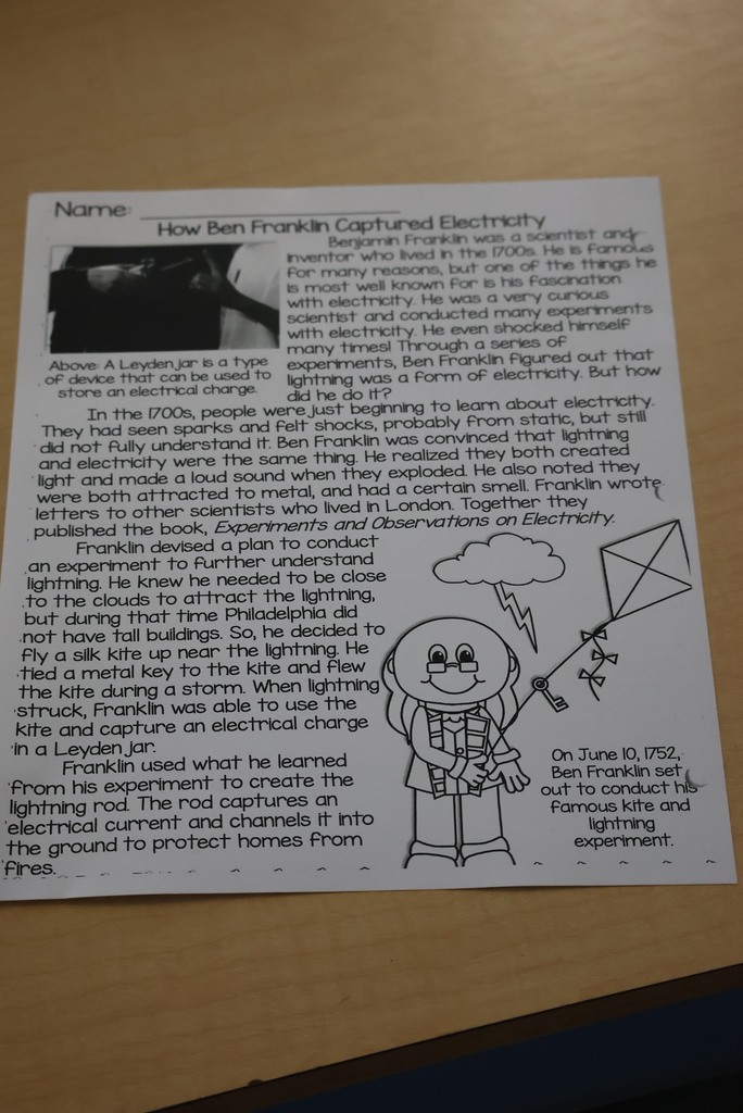 When our fantastic teachers are gone, USD 379 is very fortunate to have fantastic subs! One of these is Mrs. Crimmins, who is one of many former 379 teachers who work as a part-time substitute. They are an important part of our team!  Mrs. Crimmins was in Mrs. Ehlers' class teaching students all about Benjamin Franklin. #celebrate379