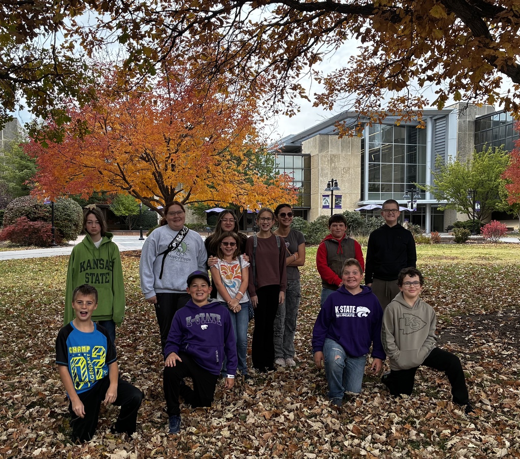 Last week, Mr. Walsh brought a group of 6th graders to Manhattan for the K-State GROW STEM camp. They participated in four different college classes for hands-on activities taught by professors. The mission of the GROW program is to increase students' interest in science, technology, engineering, and mathematics (STEM) disciplines. All students in grades 6-8 are welcome to participate in hands-on activities presented by K-State faculty, staff, and students. #celebrate379