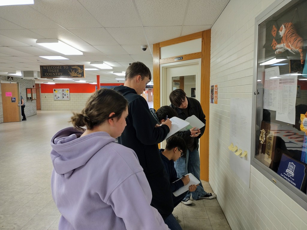 Ms. Dain's Junior English class is reading Fahrenheit 451. As part of the unit, they participated in a gallery walk to explore the themes the students identified in the book. #celebrate379