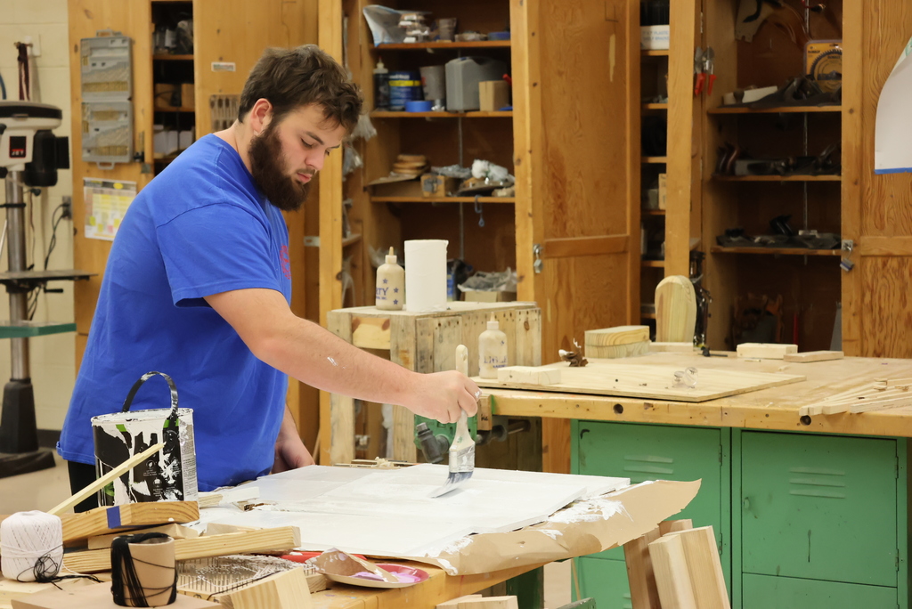 Mr. Couch's Industrial Arts classes are in the middle of completing multiple community-based projects, but other projects are helping their own space! This includes a storage cabinet that will be placed in the shop area. #celebrate379