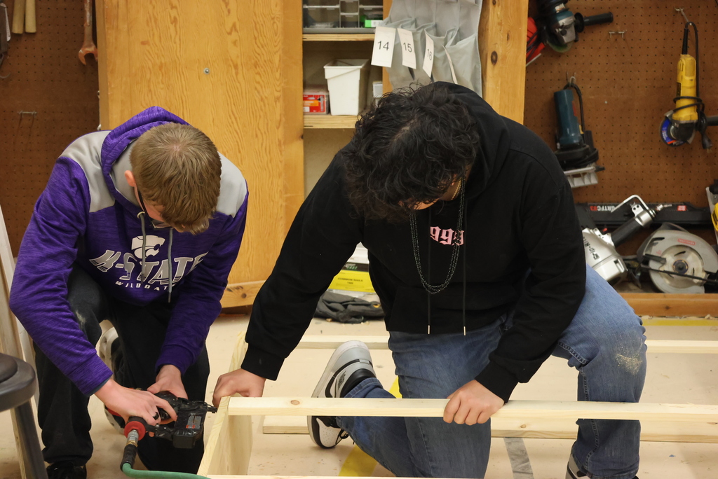 Mr. Couch's Industrial Arts classes are in the middle of completing multiple community-based projects, but other projects are helping their own space! This includes a storage cabinet that will be placed in the shop area. #celebrate379