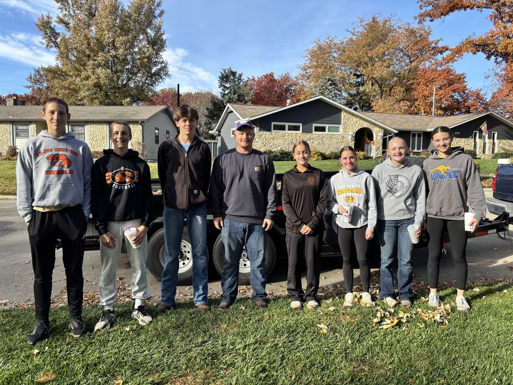 While many others were sleeping in on Saturday, freshman FFA members and Mr. Craig were volunteering their time raking up leaves around the community. This was just one of many community service projects the chapter does throughout the year. #celebrate379