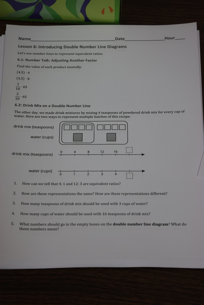Mrs. Griffiths teaches 7th grade math. Today, her students were reviewing double number line diagrams. A lot of math involves not only solving the problem, but also justifying the answer. #celebrate39