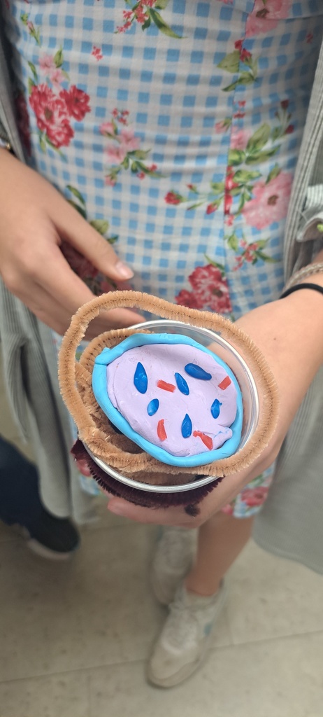 🧬🔬 Hands-on learning in 7th grade science!  Mrs. Trembath's students have been diving into plant and animal cells, and today they brought their learning to life — literally! Students teamed up to build their own cell models and explain the function of each part.  With modeling clay, pipe cleaners, cups, paper, and even Twizzler Pull 'n' Peels as mitochondria, they got creative and had a blast!  Each group chose whether to design a plant cell, an animal cell, or even a virus model. The results? Colorful, unique, and full of learning. #celebrate379