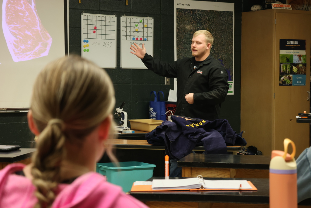 Where's the beef? 😀🐮 Mr. Craig's students learned all about "cutability" and yield grade in relation to beef cuts in Ag 101 today.  There is more to it than you think! #celebrate379