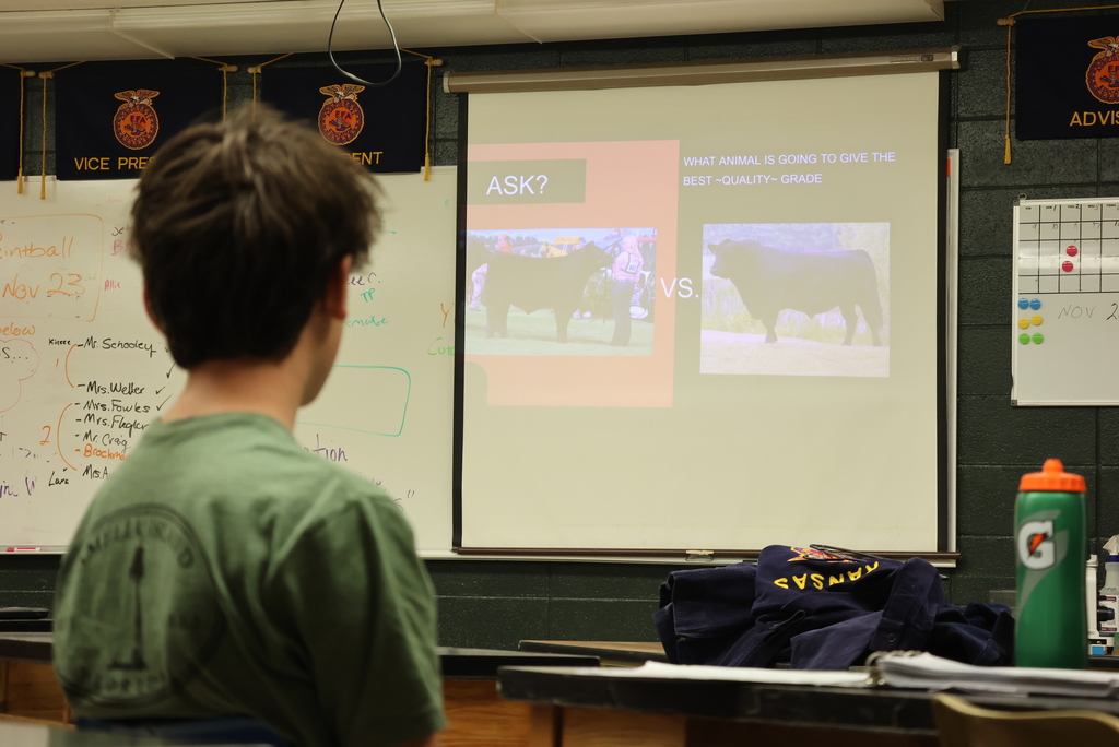 Where's the beef? 😀🐮 Mr. Craig's students learned all about "cutability" and yield grade in relation to beef cuts in Ag 101 today.  There is more to it than you think! #celebrate379