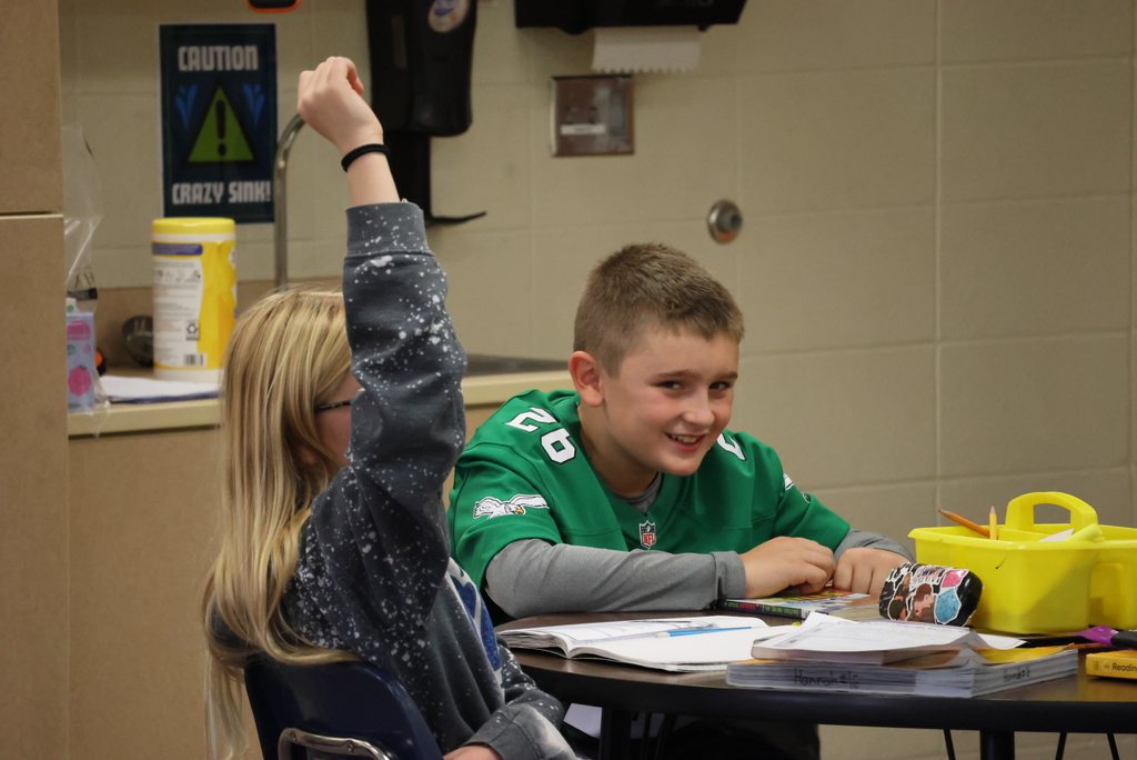 At the beginning of every ELA unit, Garfield teachers first teach a list of vocabulary words that students will see throughout the reading material. Ms. Bott was doing just that today with her 5th graders. Increasing vocabulary is a Wildly Important Goal (W.I.G.) for all classrooms in USD 379. #celebrate379