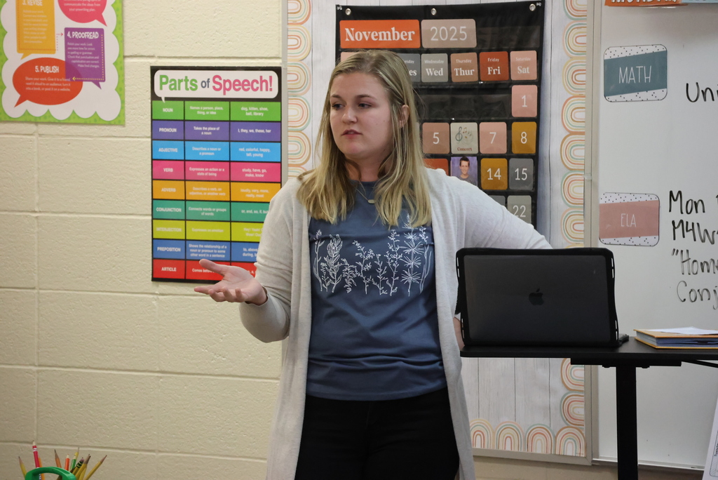 At the beginning of every ELA unit, Garfield teachers first teach a list of vocabulary words that students will see throughout the reading material. Ms. Bott was doing just that today with her 5th graders. Increasing vocabulary is a Wildly Important Goal (W.I.G.) for all classrooms in USD 379. #celebrate379