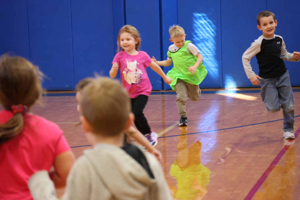 After some stretching, there is nothing more fun for a kindergarten or first grader than a game of Freeze Tag in P.E.! #celebrate379