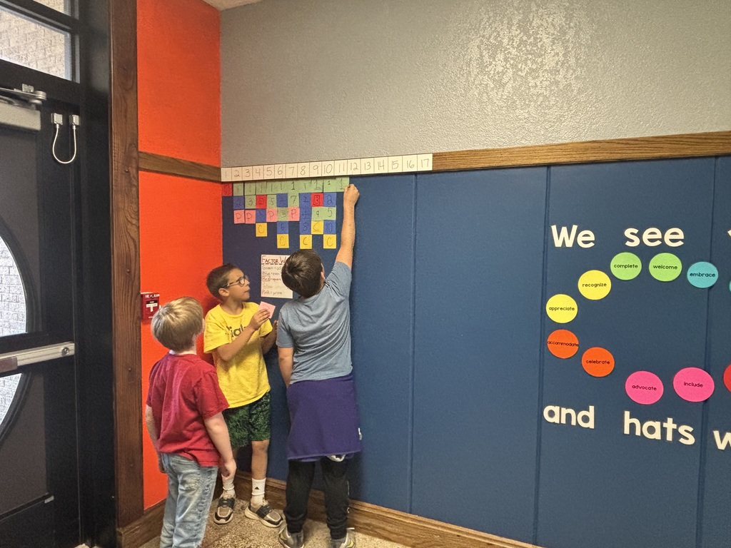 Mrs. Pfizenmaier’s 4th graders are building a factor wall in the 4th grade wing of Garfield! Students have to identify all the factors of each number, determine whether they are odd or even, and whether the number is prime or composite. They are even figuring out if there is a square factor for that number! They are doing a great job working as a team to build this factor wall! #celebrate379